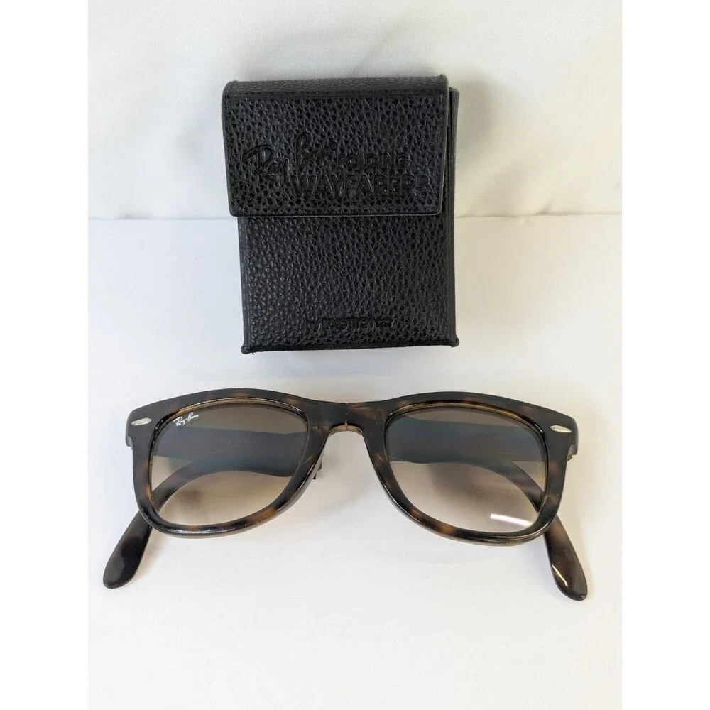 Ray-Ban RB4105 Folding Wayfarer Sunglasses Havana Brown Gradient 710/51 Foldable